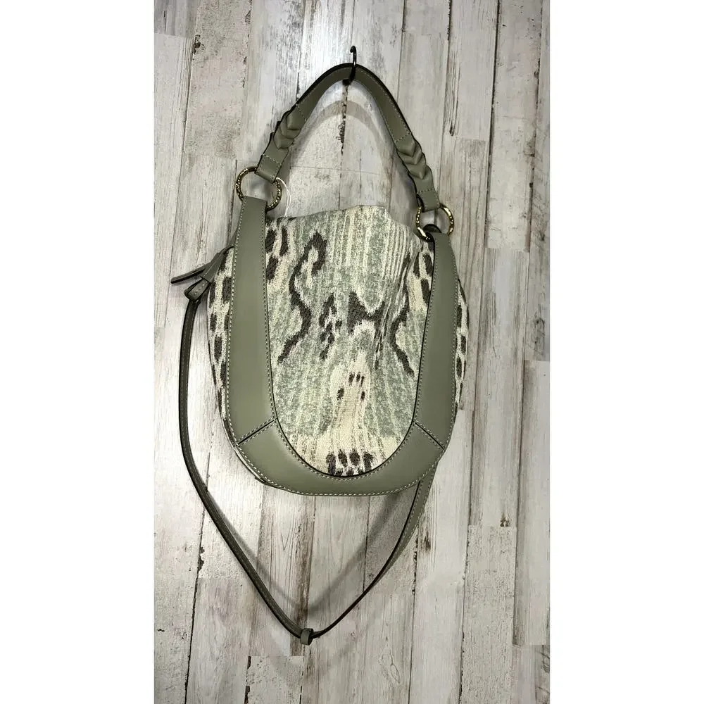 Ulla Johnson Women's Canvas & Leather Shoulder Bag Sophisticated Pattern‎ Casual